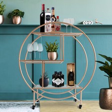 3 Tier Rose Gold Bar Cart