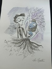 tim burton drawing and