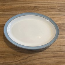 Denby " Colonial Blue " Oval Steak Plates x 4 / Serving Platters 33cm