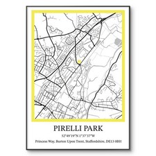 Burton Albion Poster, Pirelli Park Football Poster, Stadium Map Poster, A4 Gift.