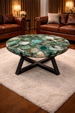 12" Elegant Green Agate Coffee