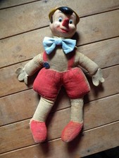 Rare Disney Pinocchio Soft Toy. Early - Circa 1940. Composite Head. Plush Body.