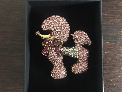 Pink poodle dog brooch top - brooch,