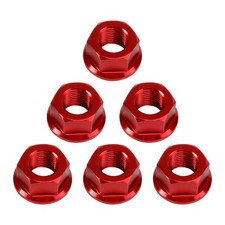 6PCS FLANGE NUT M10 X 1 RED FOR DUCATI 1098 1098S 1098R 1198 1198S R 07-11#