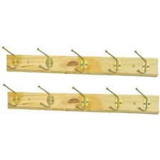 2 x STRONG WOODEN WALL COAT