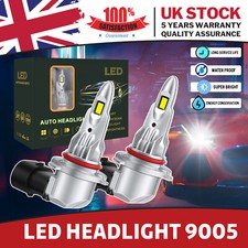 9005 HB3 LED Headlight Bulbs Kit High Low Beam 6000k Super Xenon White Canbus