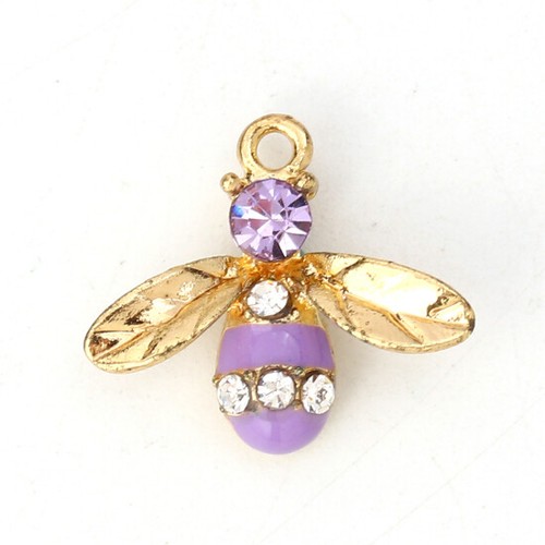 Dainty purple bee gold - 10,