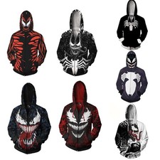 Venom 2 Carnage 3D Hoodies Cosplay Superhero Spiderman Sweatshirts Jackets Coats