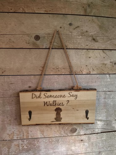 Wooden dog leash holder - dog,