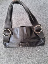 Fab quality "Ri2K designer" Black leather grab bag Silver Hardware New Mrp £100+