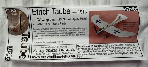 Easy built models etrich taube - built,