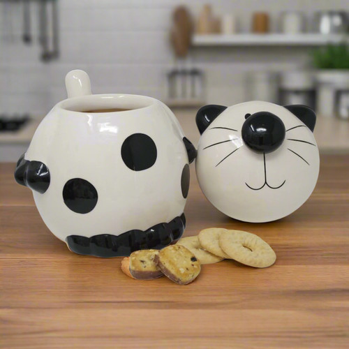 Ceramic black and - and, cat