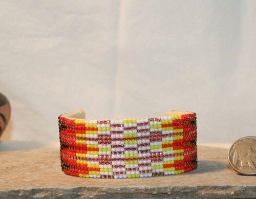 Hand beaded cuff bracelet - beaded,