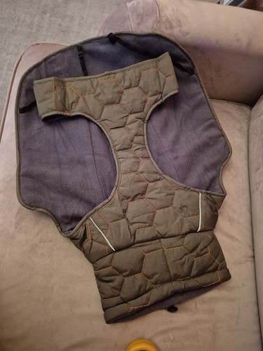 Quilted dog coat khaki green - quilted,