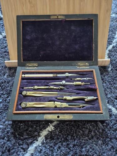 Antique brass drafting compass - brass,