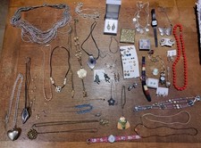 Costume Jewellery Job Lot Bundle Bracelet Necklaces Earrings Watches Etc 
