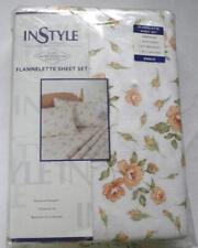 NEW VINTAGE PURE BRUSHED COTTON FLANNELETTE BED SET - SINGLE - PEACH ROSEBUD