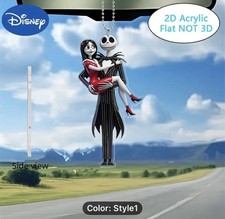 2D Nightmare Before Christmas 2D Acrylic Pendant Charm -Jack Skellington & Sally