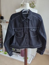 H&M Ladies Black Denim Style Jacket Size 14 New