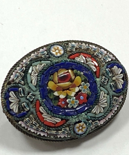 Vintage micromosaic brooch - micromosaic,