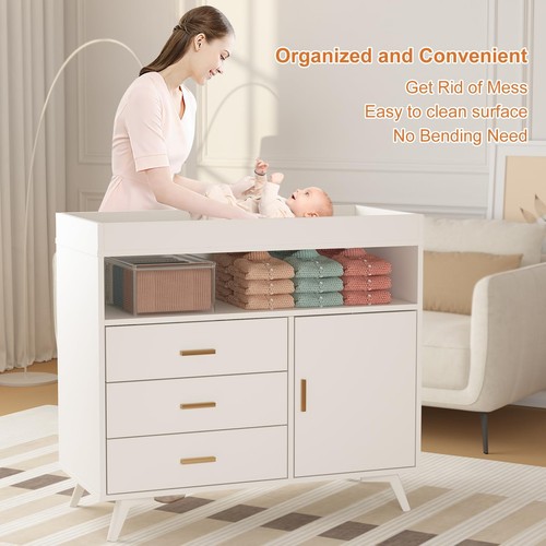 Wooden diaper changing table - diaper,