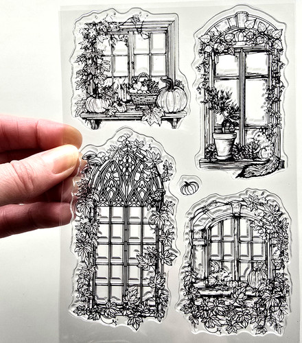 Clear stamps windows pumpkin - clear,