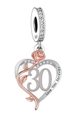 CLOSING DOWN SALE New Sterling Silver 30th Birthday Love You Forever Charm Bead