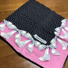 Tiffany Pink Box Ribbon Pattern Silk Scarf 88cm Vintage Italy