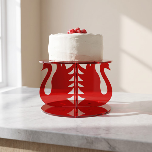 Round swan wedding cake - round,
