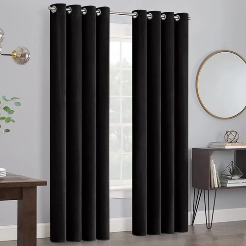Blackout velvet curtains pair - curtains,