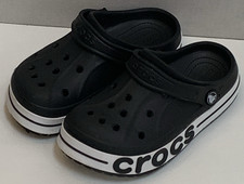 Crocs Bayaband Boys Clogs J2 Child Beach Shoes Summer Footwear Black White EU 33