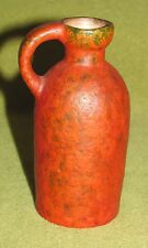 Small Ruscha Volcano Vase Pottery; Orange and Red