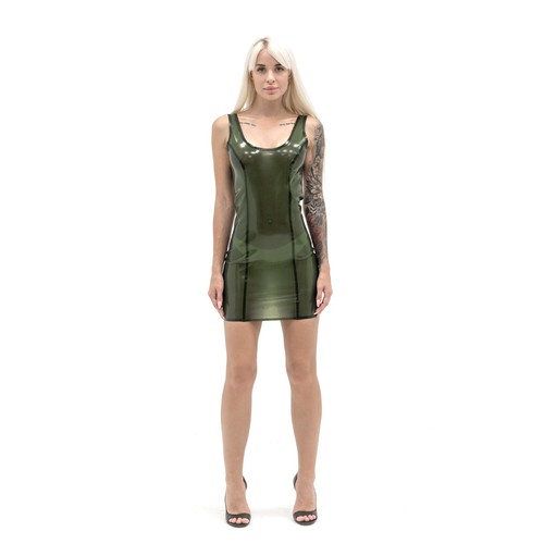 Olive latex mini dress semi - olive,