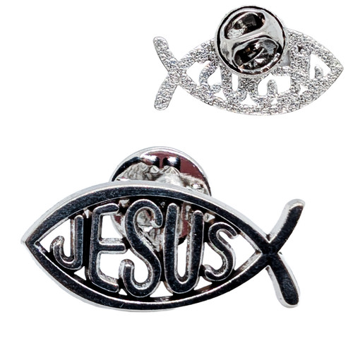 Jesus fish pin - jesus, badge