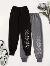 Celestial Joggers Women’s Black/Grey Loose Fit Comfy Yoga Sports Lounge Pants