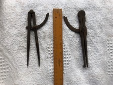 Pair Vintage Steel Leather