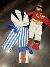 Boys Age 3-4 Years - Red Power Rangers all In One  & Pirate Costume 3-5 Yrs