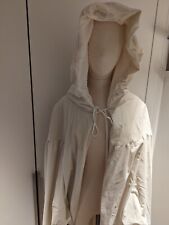 Hooded Velvet Medieval Wedding Cape Cream 