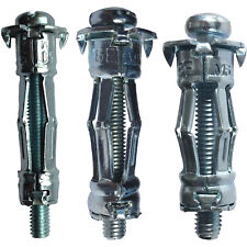 Metal M4 M5 M6 Anchor Wall Plugs with Screws Single 6 - 13mm Thick Plasterborad