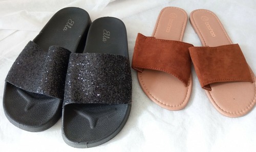Ella ladies glitter sliders - ella,