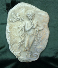 vintage Greek classical woman wall plaque hand made by Theodoros Label
