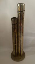 Vtg Gold Tone Brass Coin Sorter Tower / Bank Cylinder 2 Tubes 5 & 10 Pence