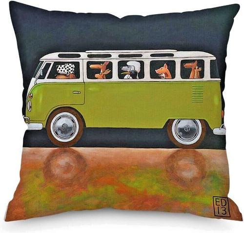 Green classic camper - green, t2