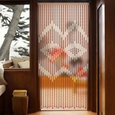 Wood Beaded Bamboo Door Curtain Beads Curtain Home Porch Bedroom Decor 90X175Cm