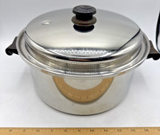 Saladmaster Dutch Oven 6.5 Qt T304S Stainless Stockpot Roaster Pan w/Vapo Lid