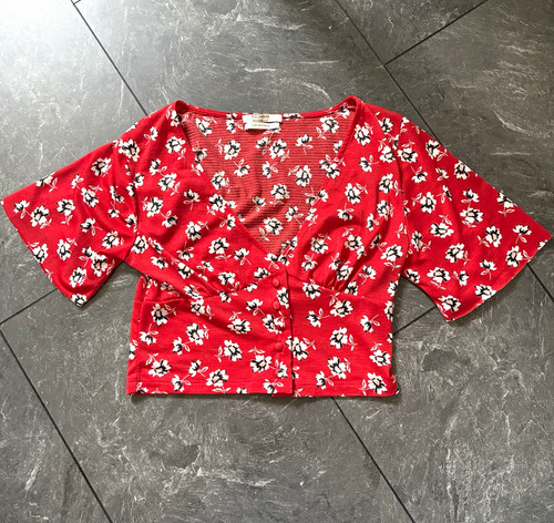 Pull bear red floral neck - pull&bear,