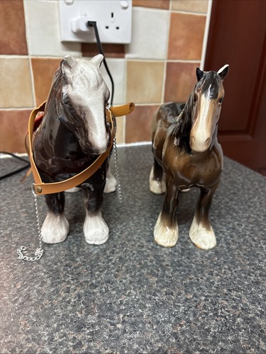 Pair ceramic horses - pair,