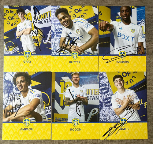 Signed leeds united 5 - 6x, 6"x4.5"