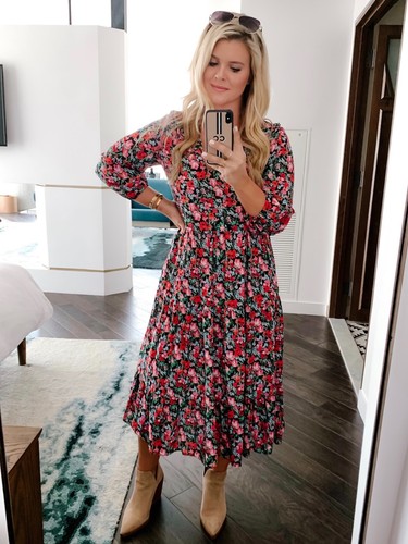 Zara black red - red, floral