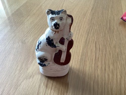 Antique staffordshire cat and - antique,